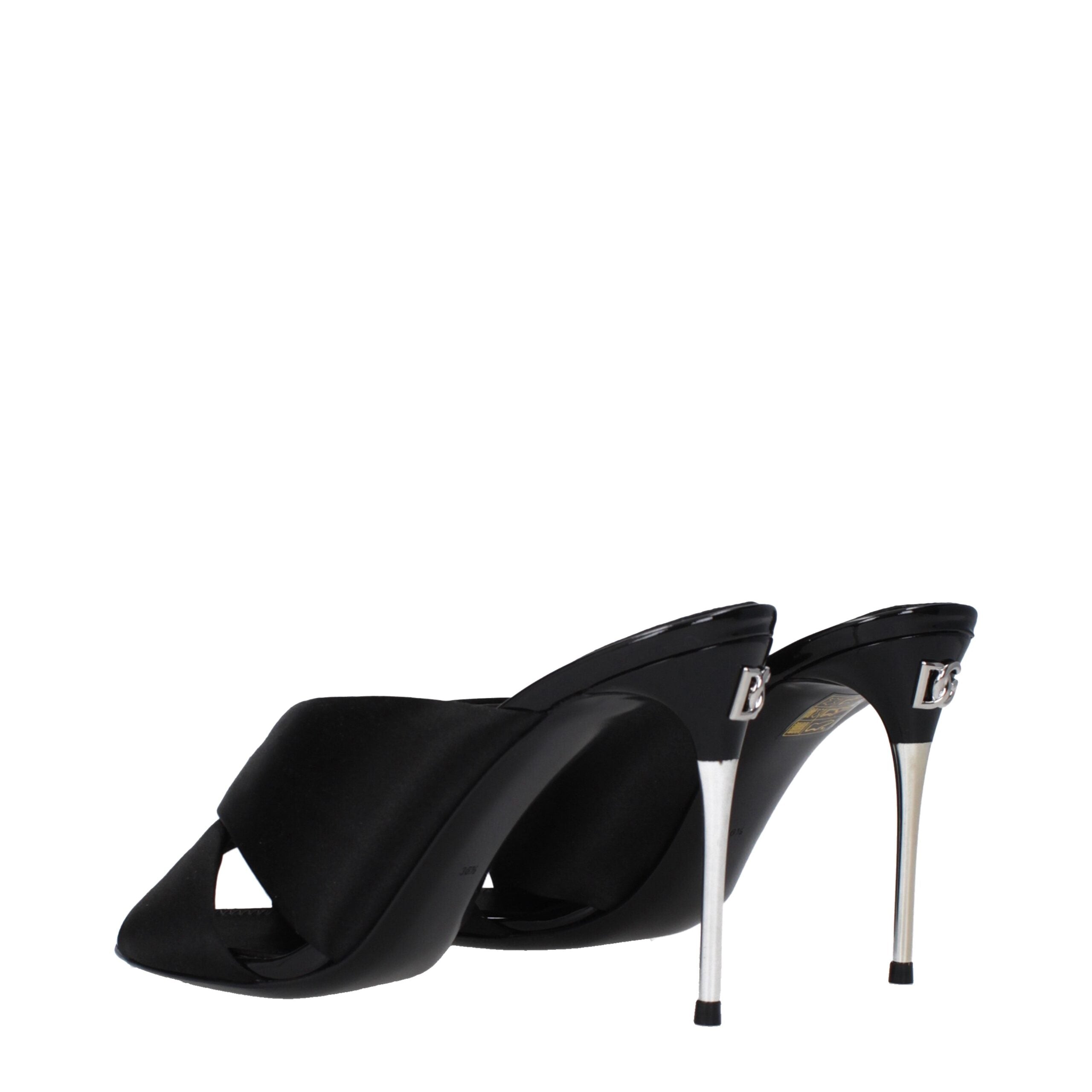 Dolce & Gabbana Black Satin Stiletto Sandals