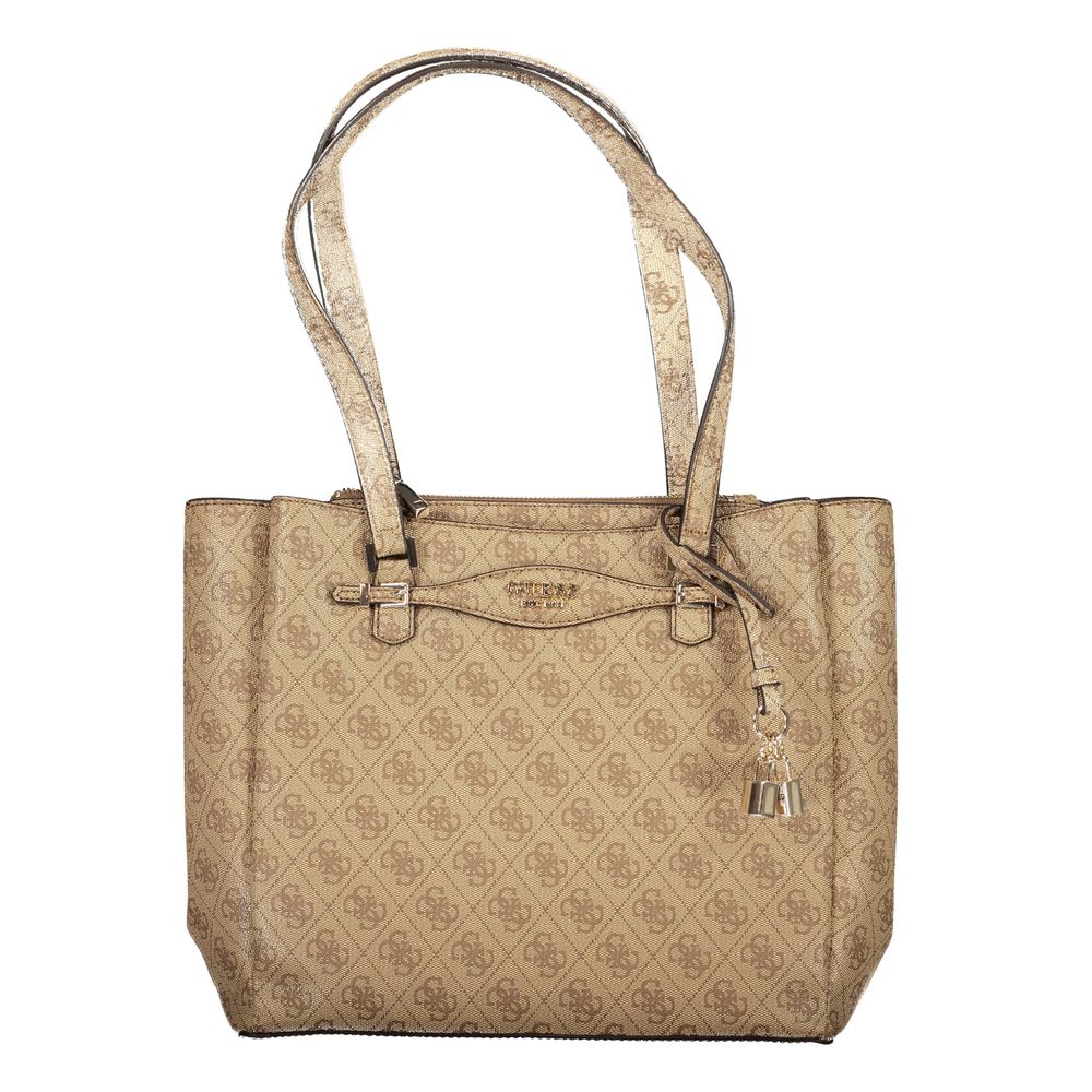 Guess Jeans Beige Polyethylen Frauen Handtasche