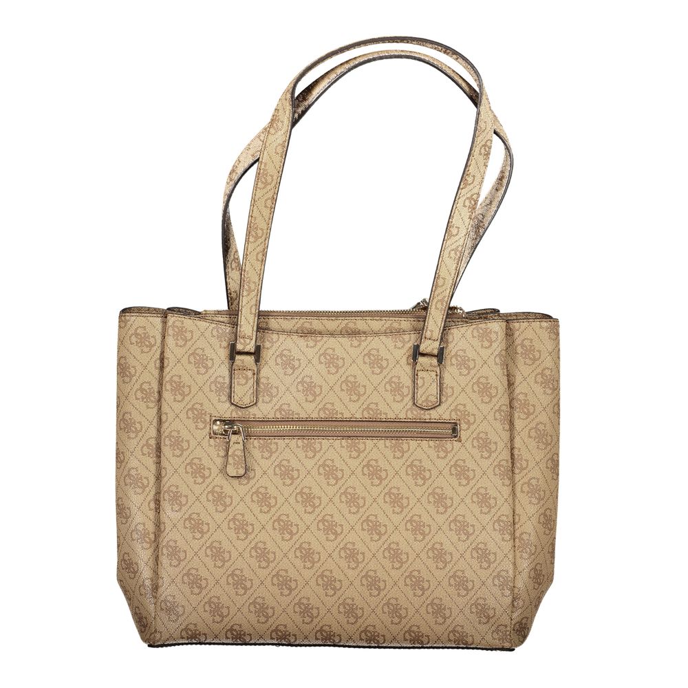 Guess Jeans Beige Polyethylen Frauen Handtasche