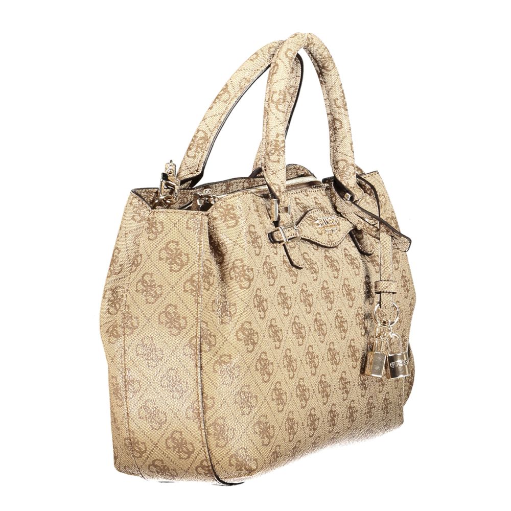 Guess Jeans Beige Polyethylen Frauen Handtasche