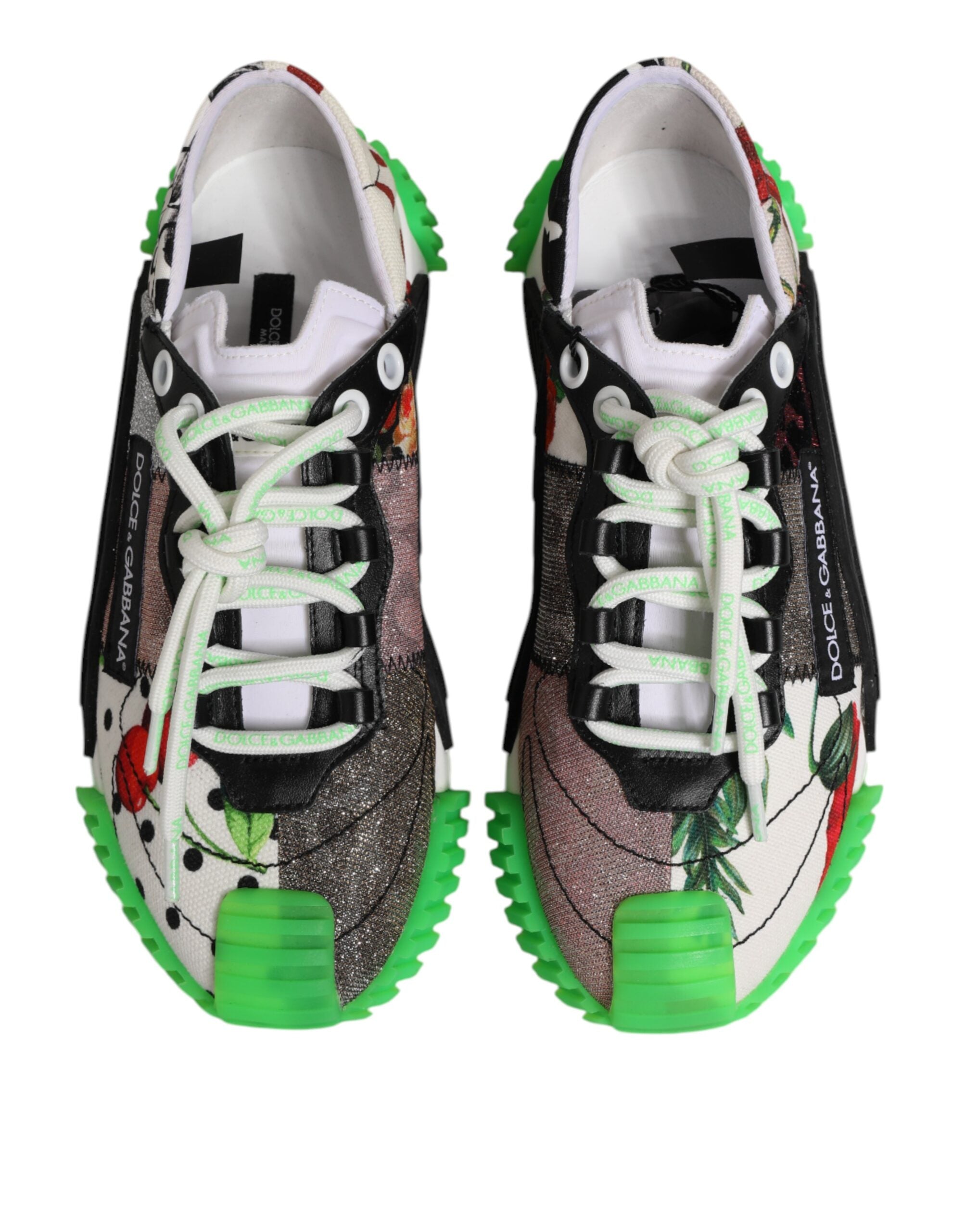 Dolce & Gabbana Multicolored DG Logo Leopard Cherry Sneaker Shoes