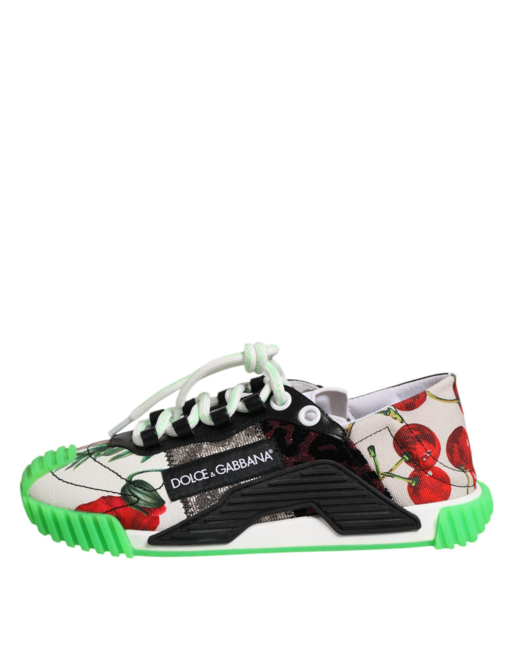 Dolce & Gabbana Multicolored DG Logo Leopard Cherry Sneaker Shoes