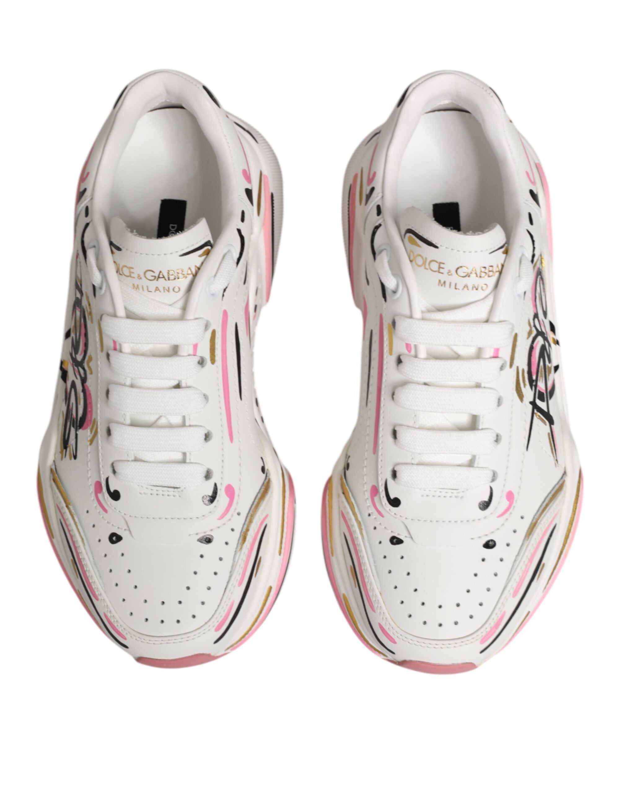 Dolce & Gabbana Mehrfarbige handbemalte DAYMASTER Sneaker Schuhe