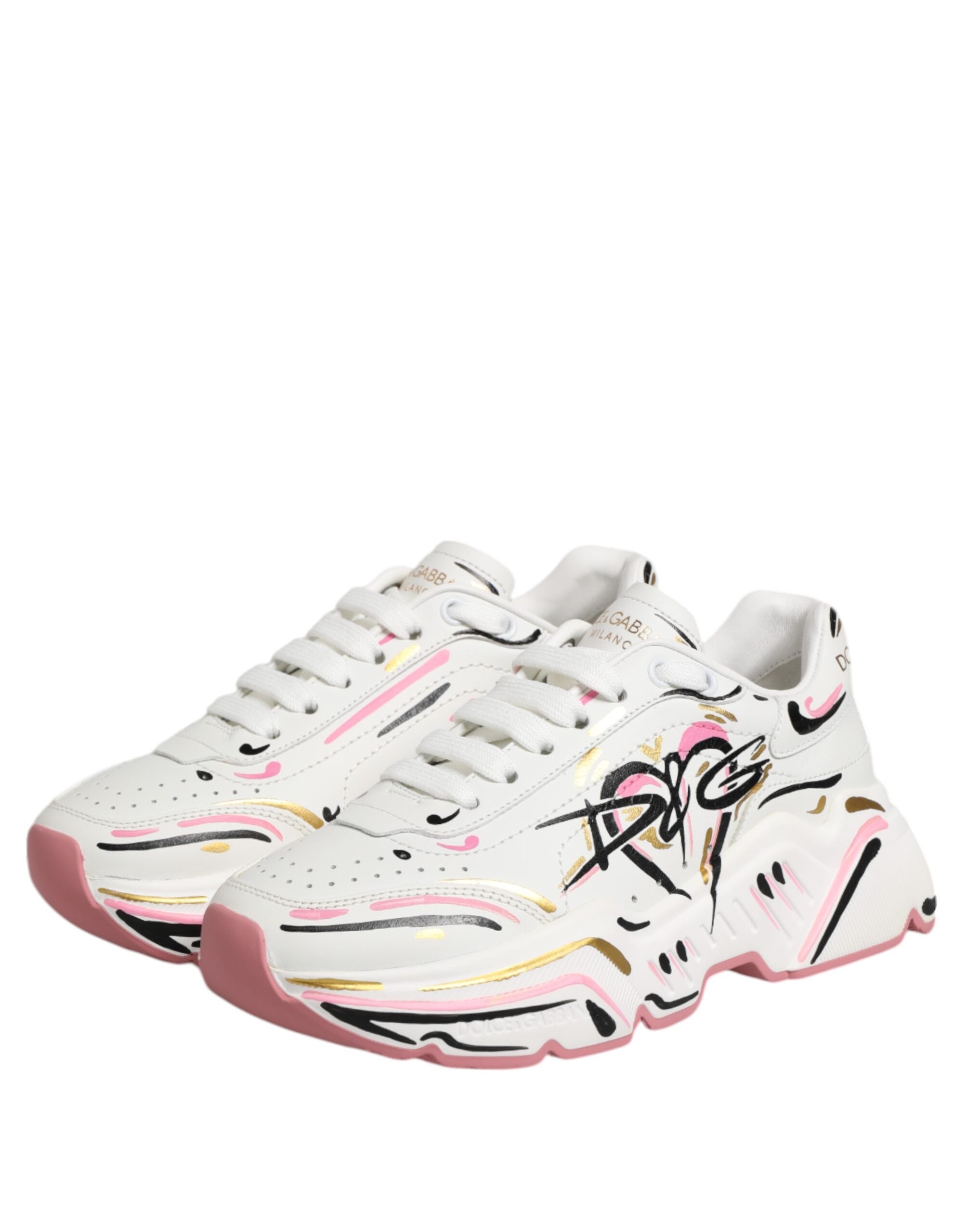 Dolce & Gabbana Multicolor Hand-Painted DAYMASTER Sneakers Shoes