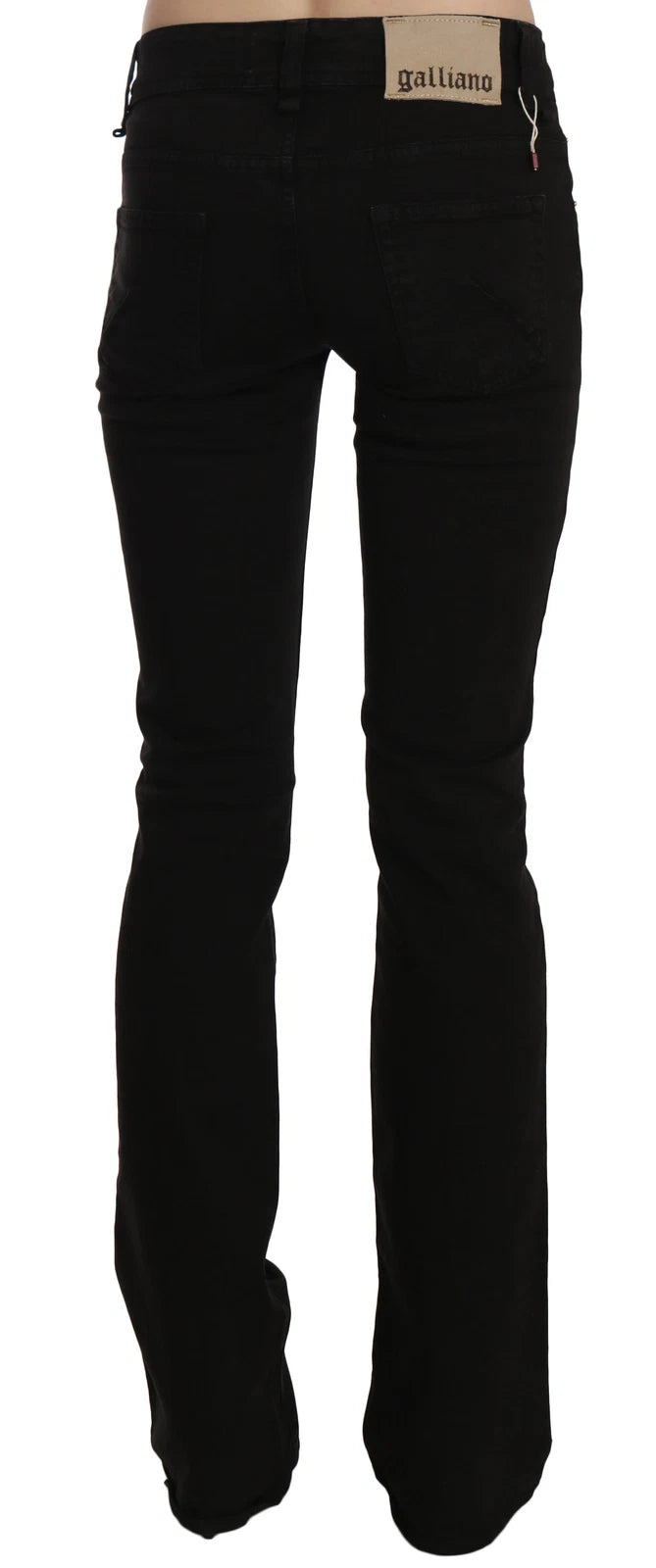 John Galliano Schwarz Niedrige Taille Schlankes Bein Skinny Denim Freizeithosen Jeans