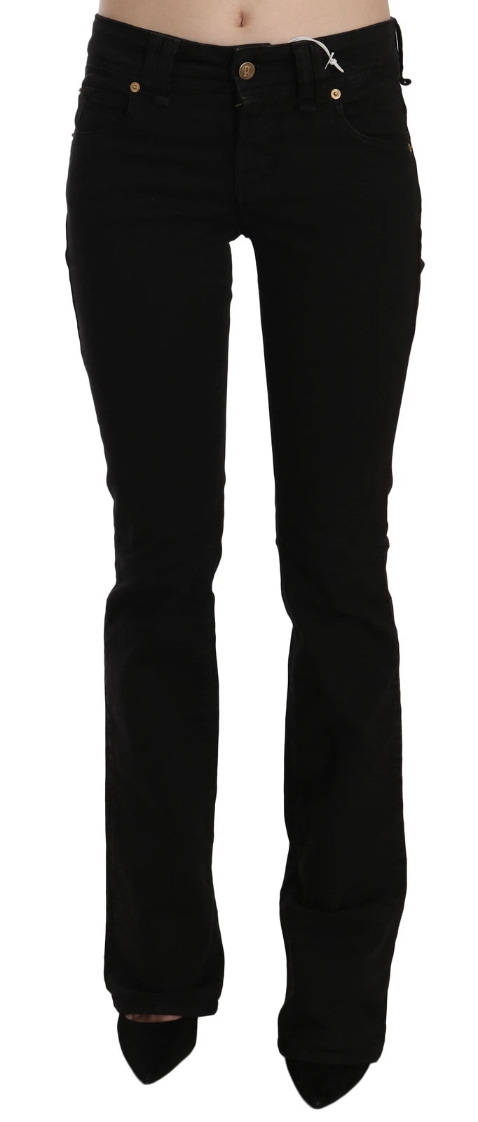 John Galliano Schwarz Niedrige Taille Schlankes Bein Skinny Denim Freizeithosen Jeans