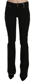 John Galliano Schwarz Niedrige Taille Schlankes Bein Skinny Denim Freizeithosen Jeans