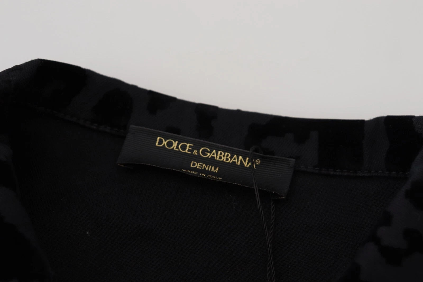 Dolce & Gabbana Baumwolle Schwarz Leopard Langarm Denim Jacke