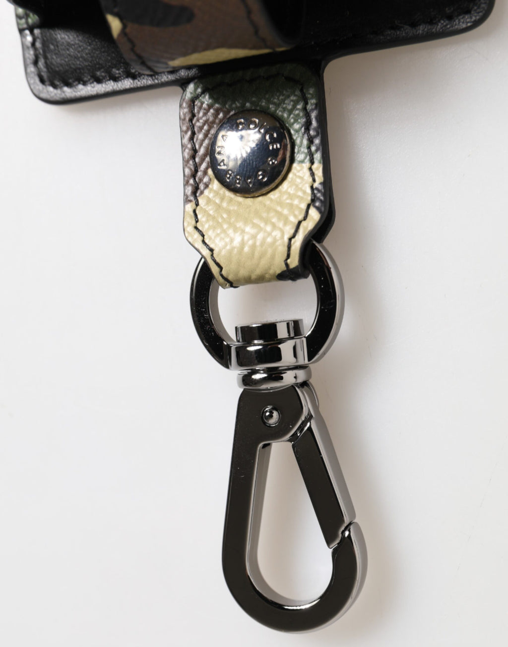 Dolce & Gabbana Multicolor Camouflage Leder Metall Accessoire Airpods Fall