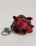 Dolce & Gabbana Red Black Polyester Animal Silhouette Bag Charm Keychain Key Ring