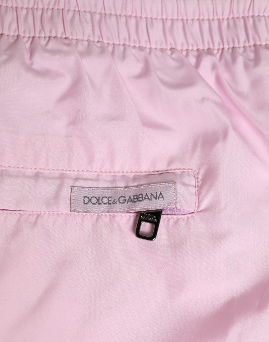 Dolce & Gabbana Pink Nylon Logo Side Stripe Beachwear Men's Swimwear
