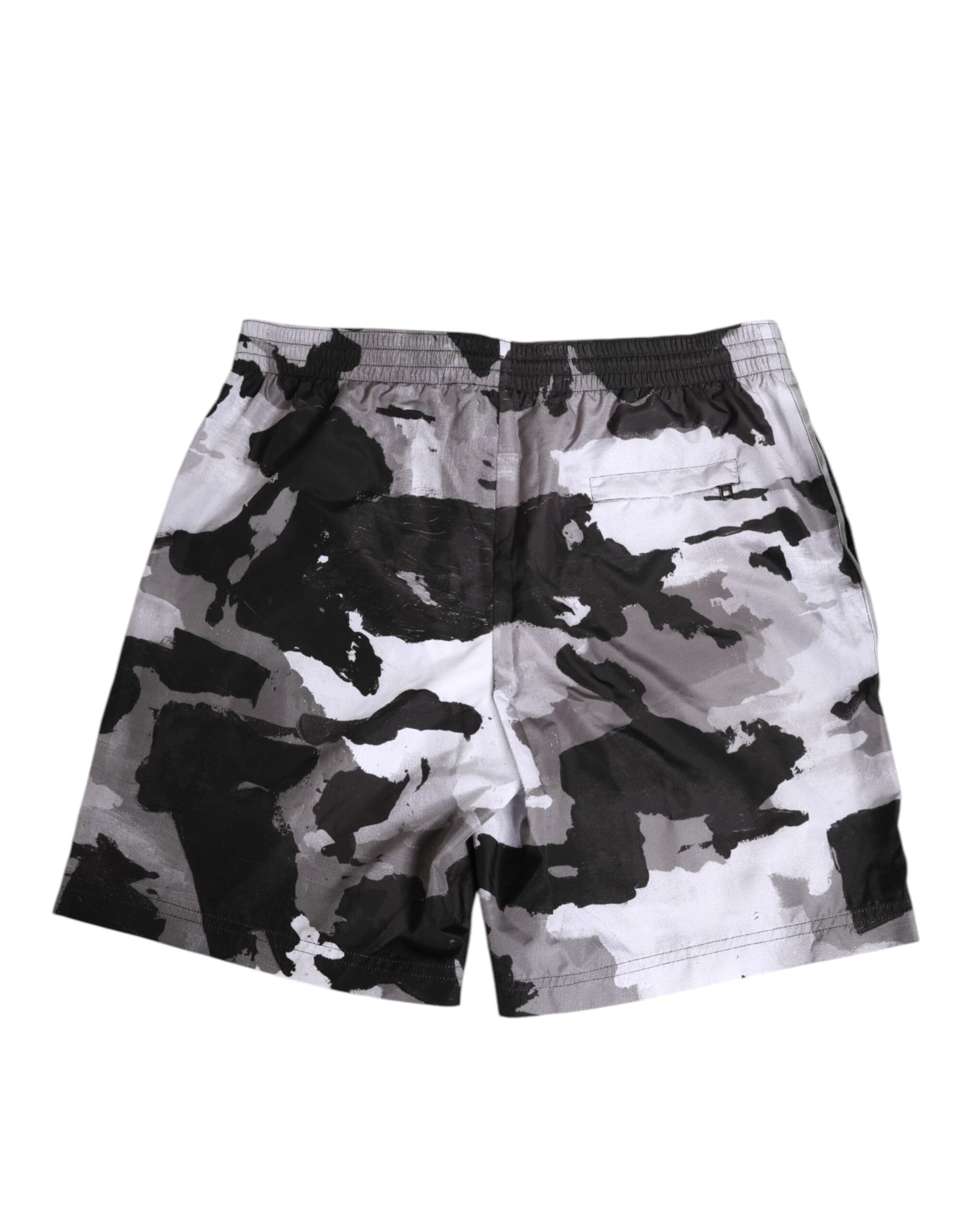 Dolce & Gabbana Schwarz Weiß Camouflage DG Logo Herren Bademode