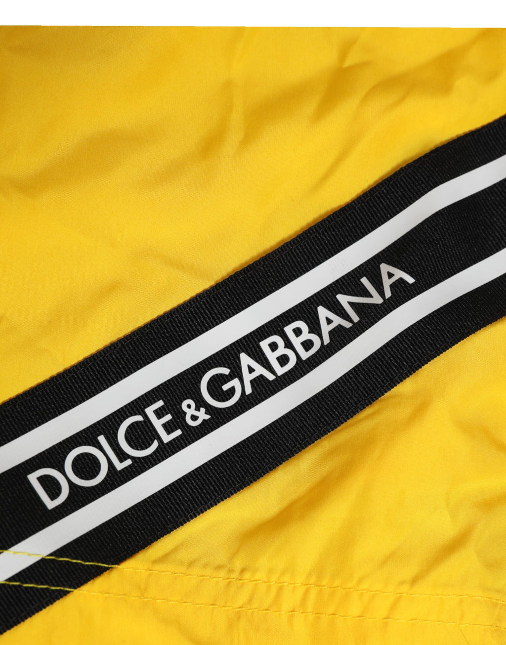 Dolce & Gabbana Yellow Drawstring Beachwear Men's Swim Shorts