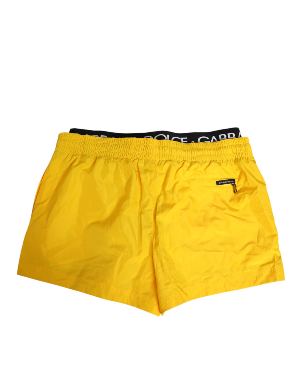 Dolce & Gabbana Yellow Drawstring Beachwear Men's Swim Shorts