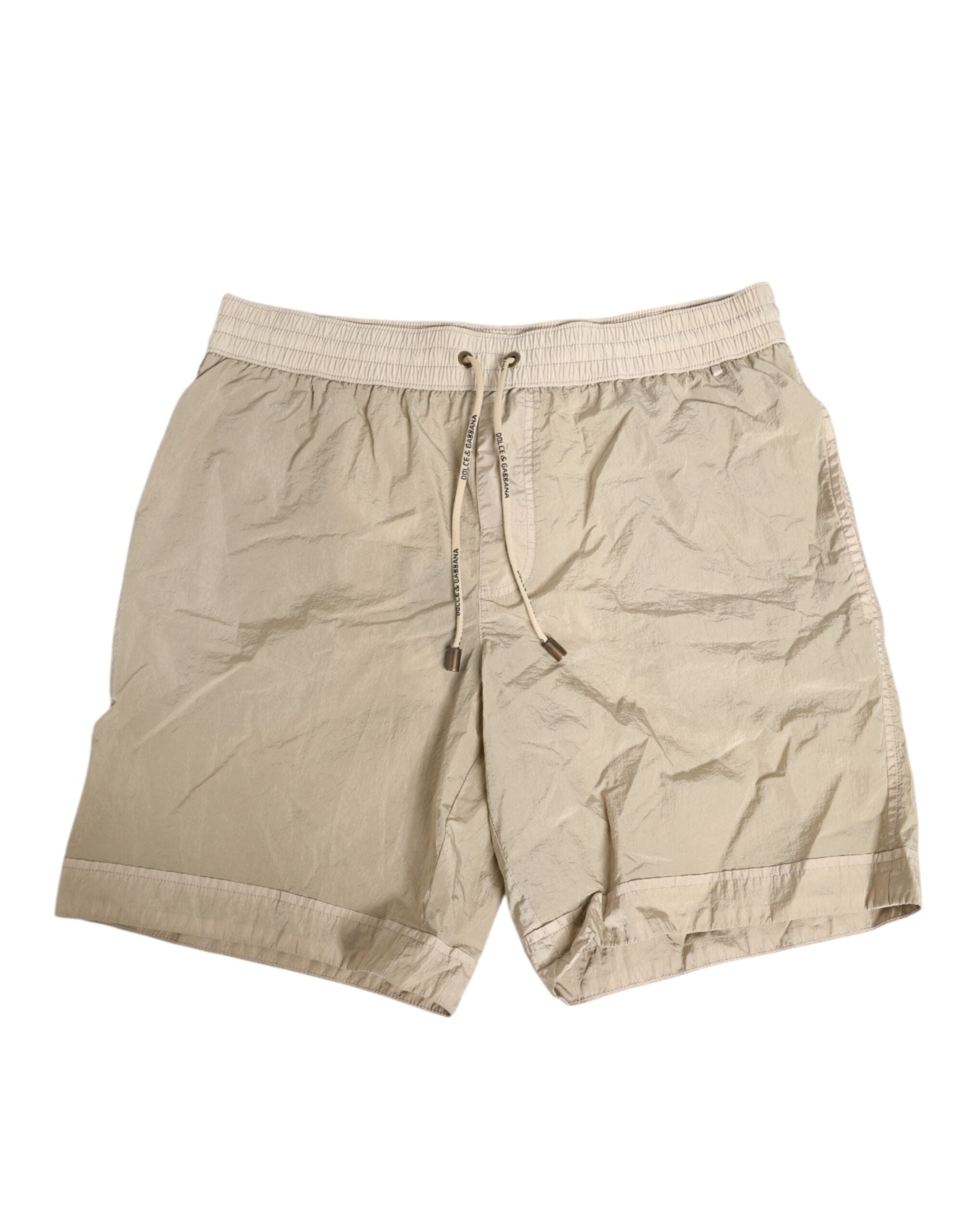 Dolce & Gabbana Beige Nylon Beachwear Men's Boxer Short Swimsuit