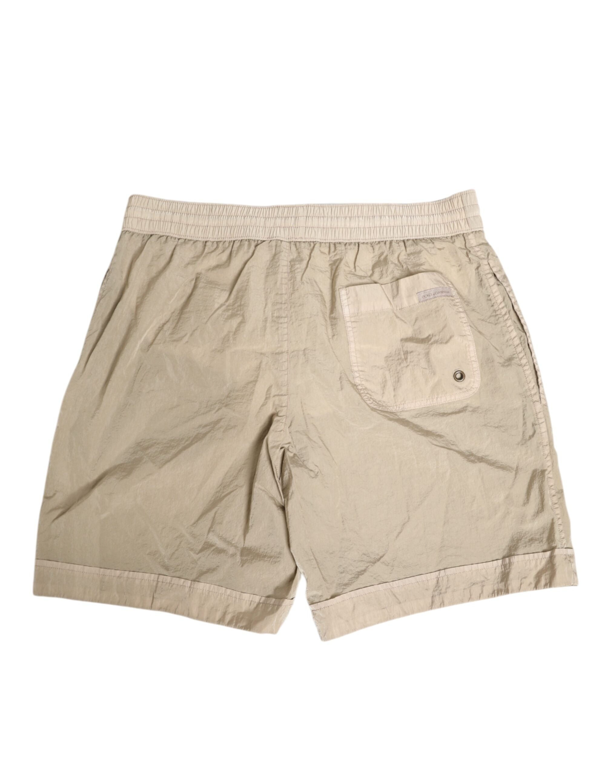 Dolce & Gabbana Beige Nylon Beachwear Men's Boxer Short Swimsuit