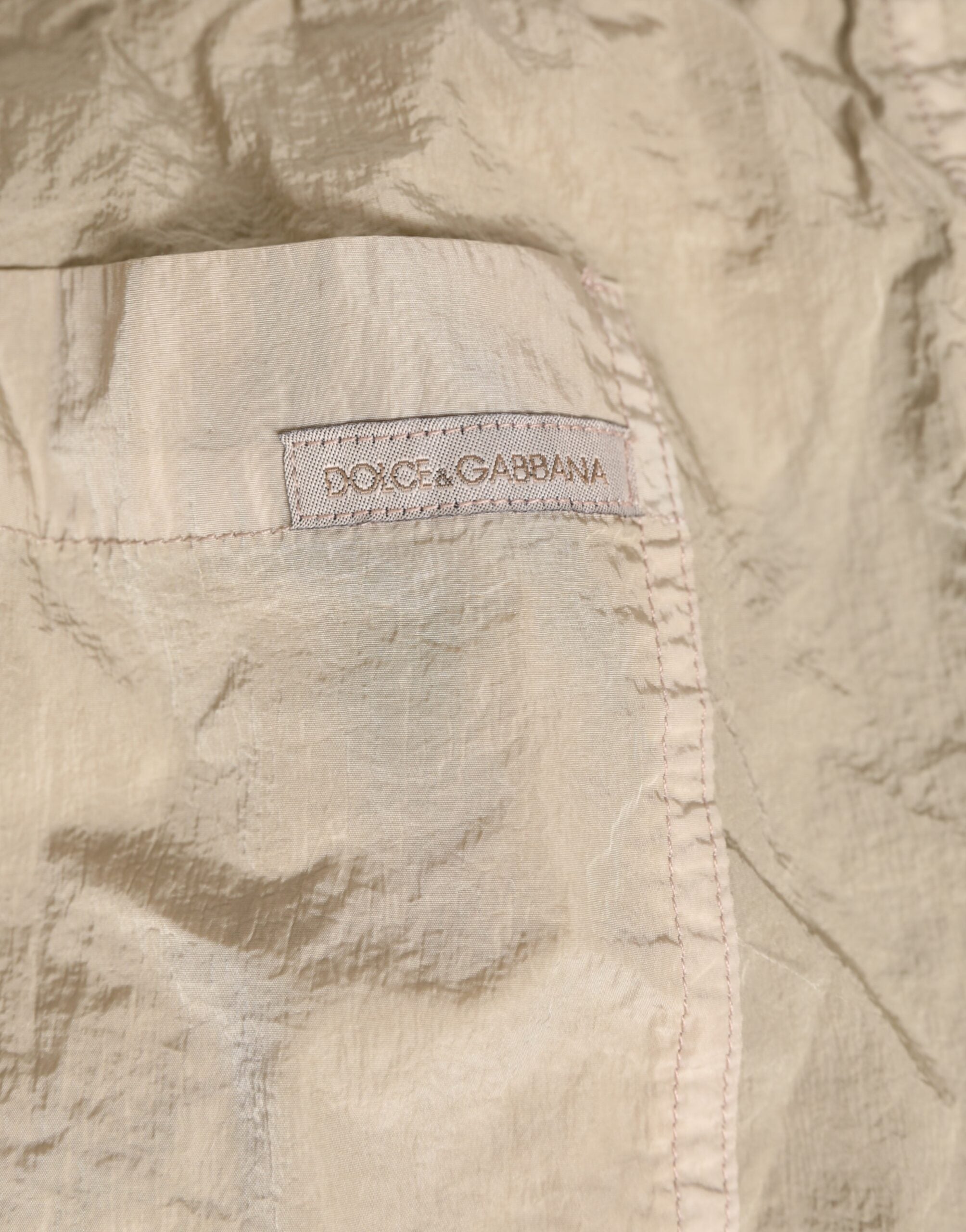 Dolce & Gabbana Beige Nylon Beachwear Men's Boxer Short Swimsuit