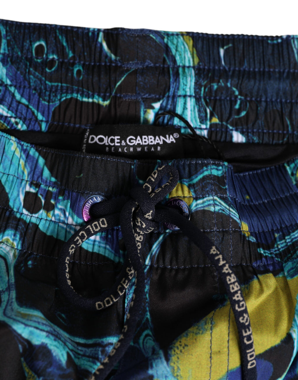 Dolce & Gabbana Blauer Marmor Print Logo Herren Boxer Short Badebekleidung