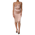 Dolce & Gabbana Rosafarbenes Seiden-Satin-Bustier Midi-Bodycon-Kleid