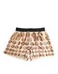 Dolce & Gabbana Brown Ancient Coin Print Seidenshorts Bademode