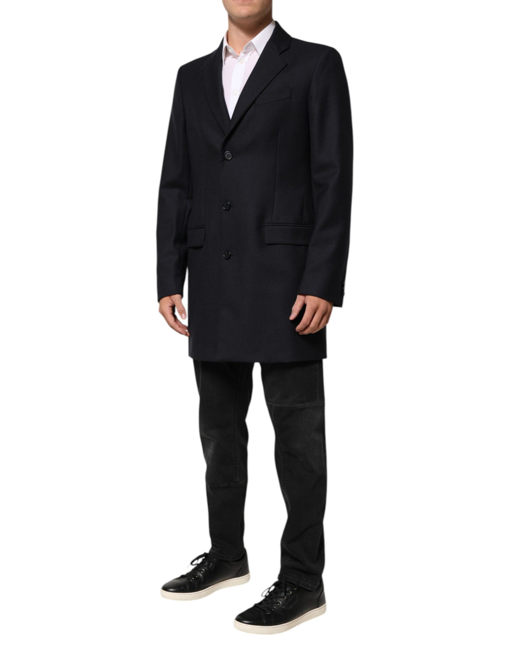 Dolce & Gabbana Dark Blue Wool Men's Jacket Coat Blazer Suit