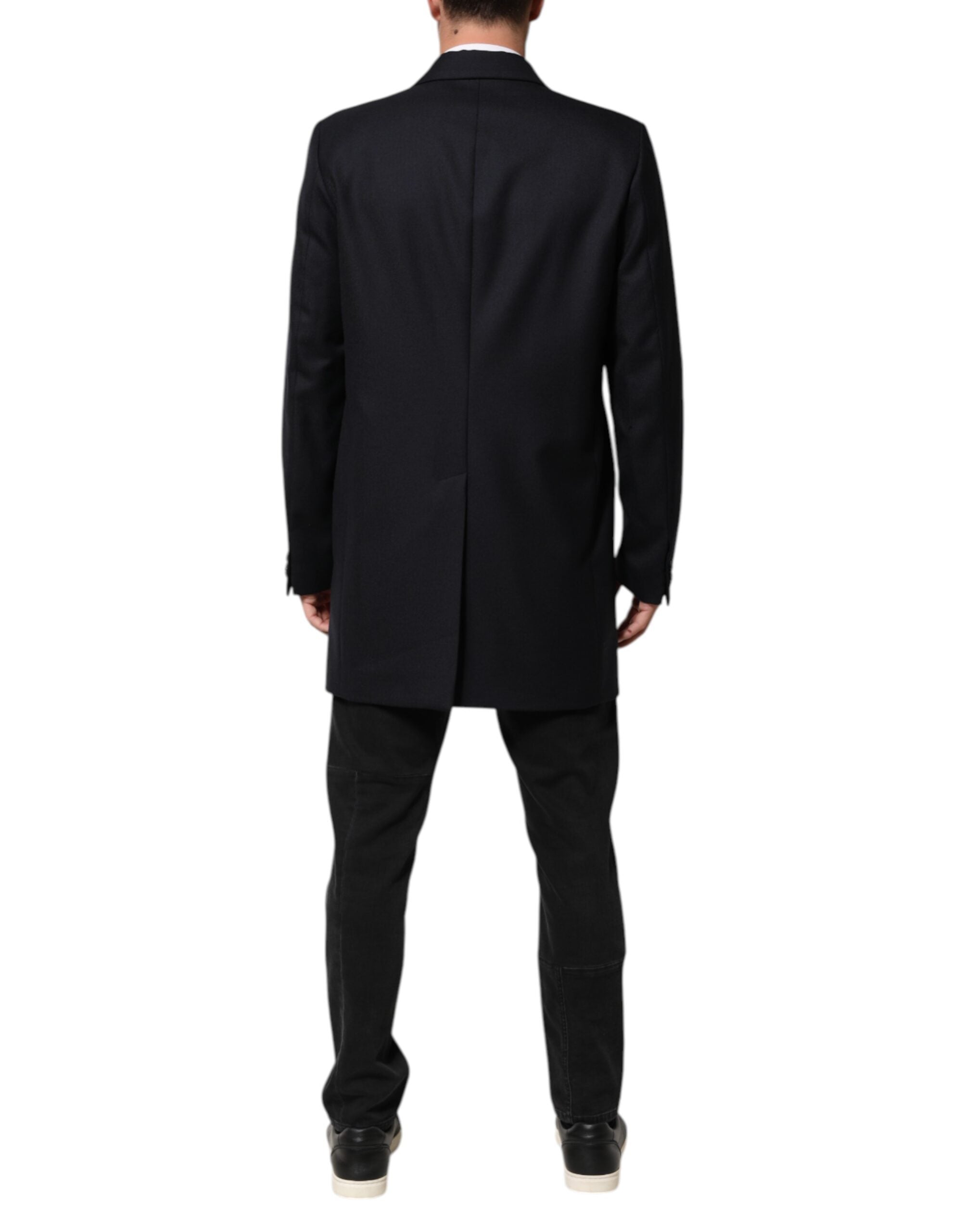 Dolce & Gabbana Dark Blue Wool Men's Jacket Coat Blazer Suit