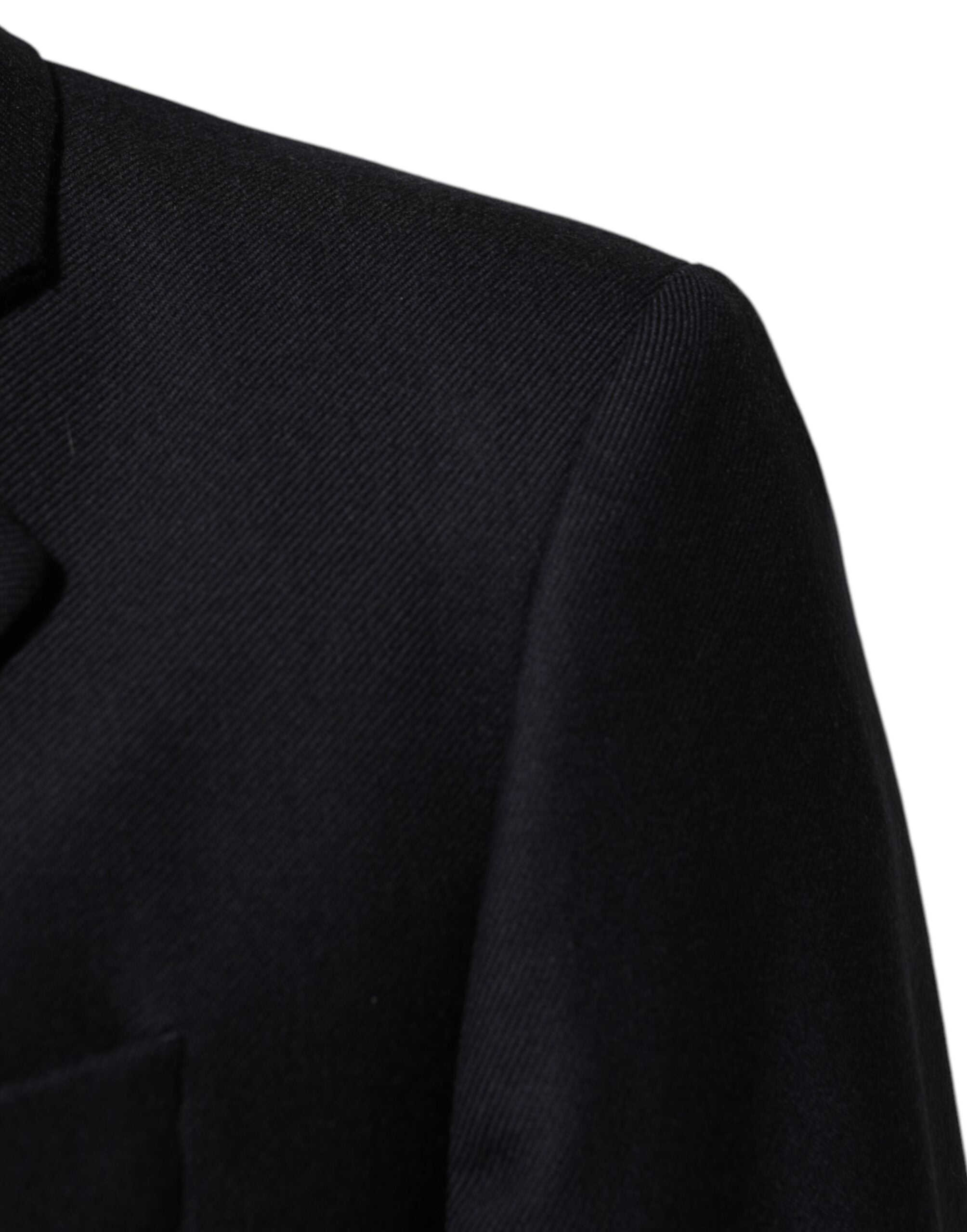 Dolce & Gabbana Dark Blue Wool Men's Jacket Coat Blazer Suit
