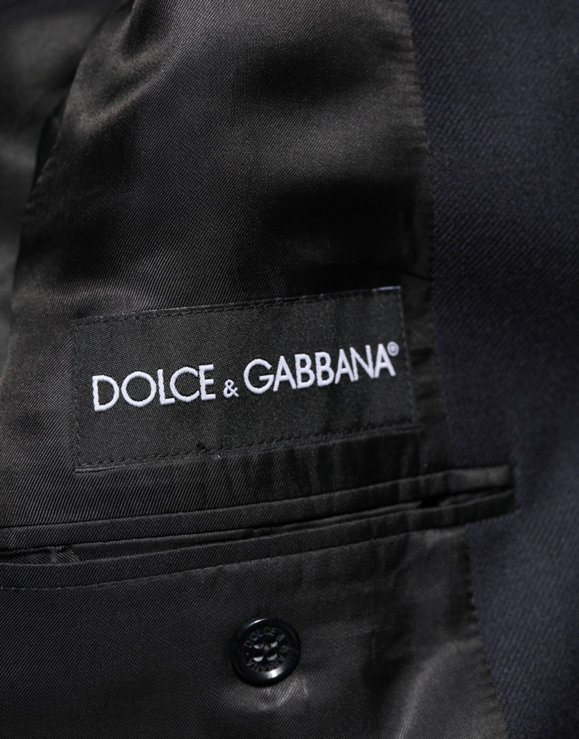 Dolce & Gabbana Dark Blue Wool Men's Jacket Coat Blazer Suit