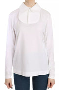 Dolce & Gabbana White long-sleeved cotton collared blouse