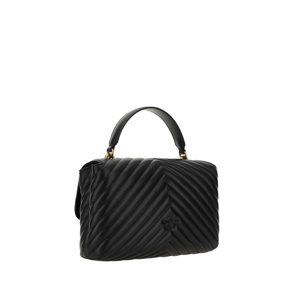 PINKO Schwarze Kalbsleder Bos Taurus Handtasche