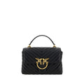 PINKO Schwarze Kalbsleder Bos Taurus Handtasche