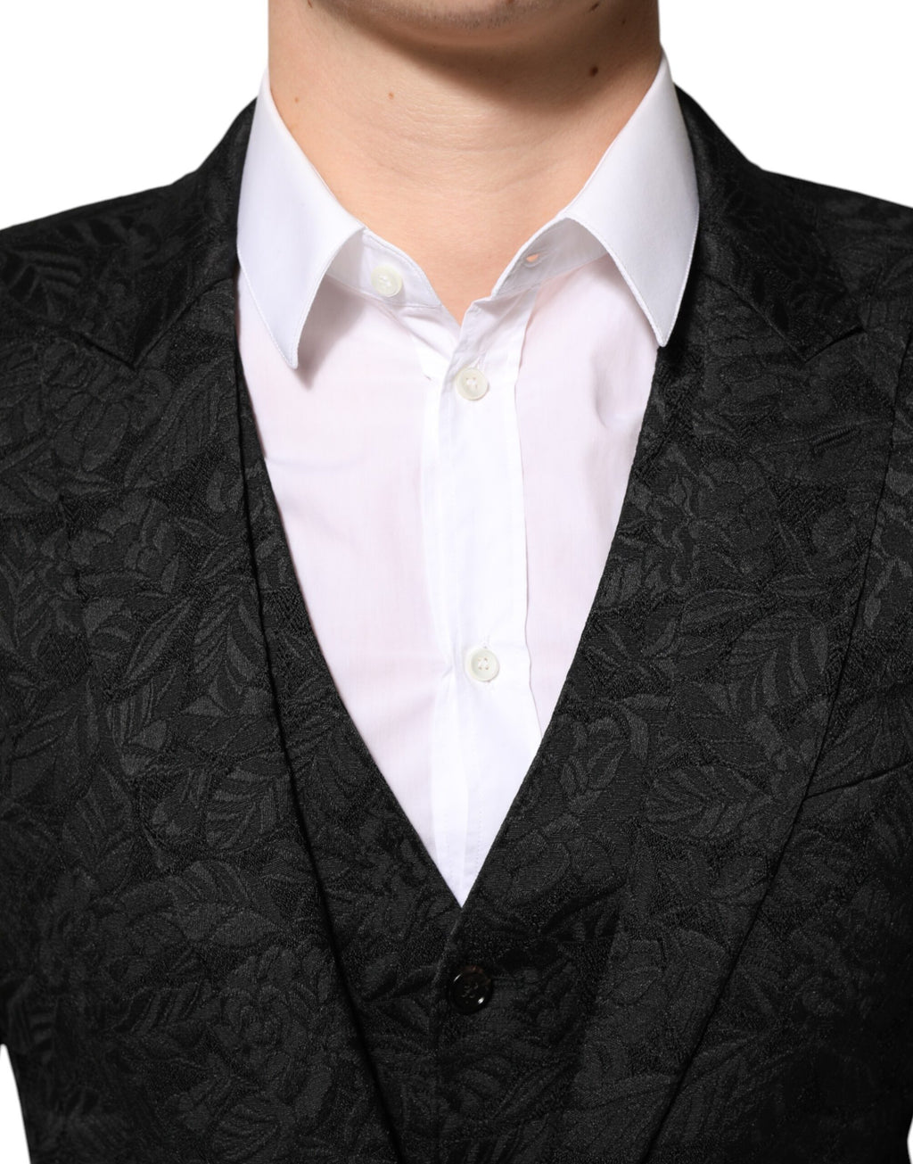 Dolce & Gabbana Black 3-piece Brocade Jacquard MARTINI Suit