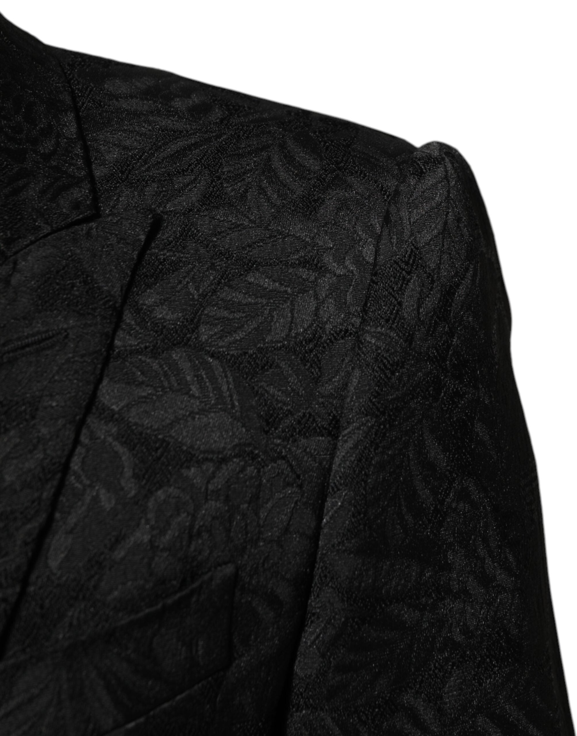 Dolce & Gabbana Black 3-piece Brocade Jacquard MARTINI Suit