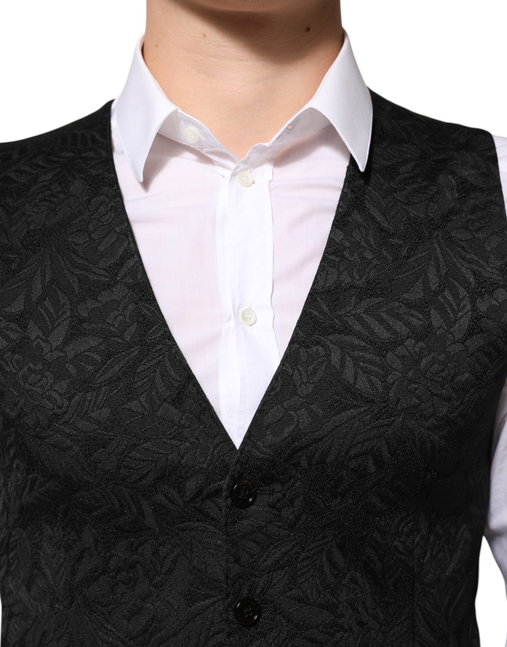 Dolce & Gabbana Schwarzer 3-teiliger Brokat-Jacquard-Anzug MARTINI