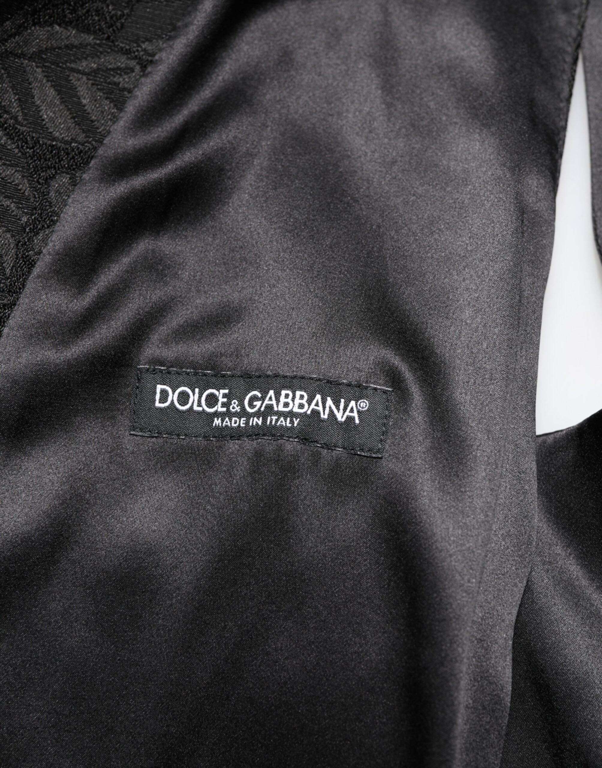 Dolce & Gabbana Schwarzer 3-teiliger Brokat-Jacquard-Anzug MARTINI