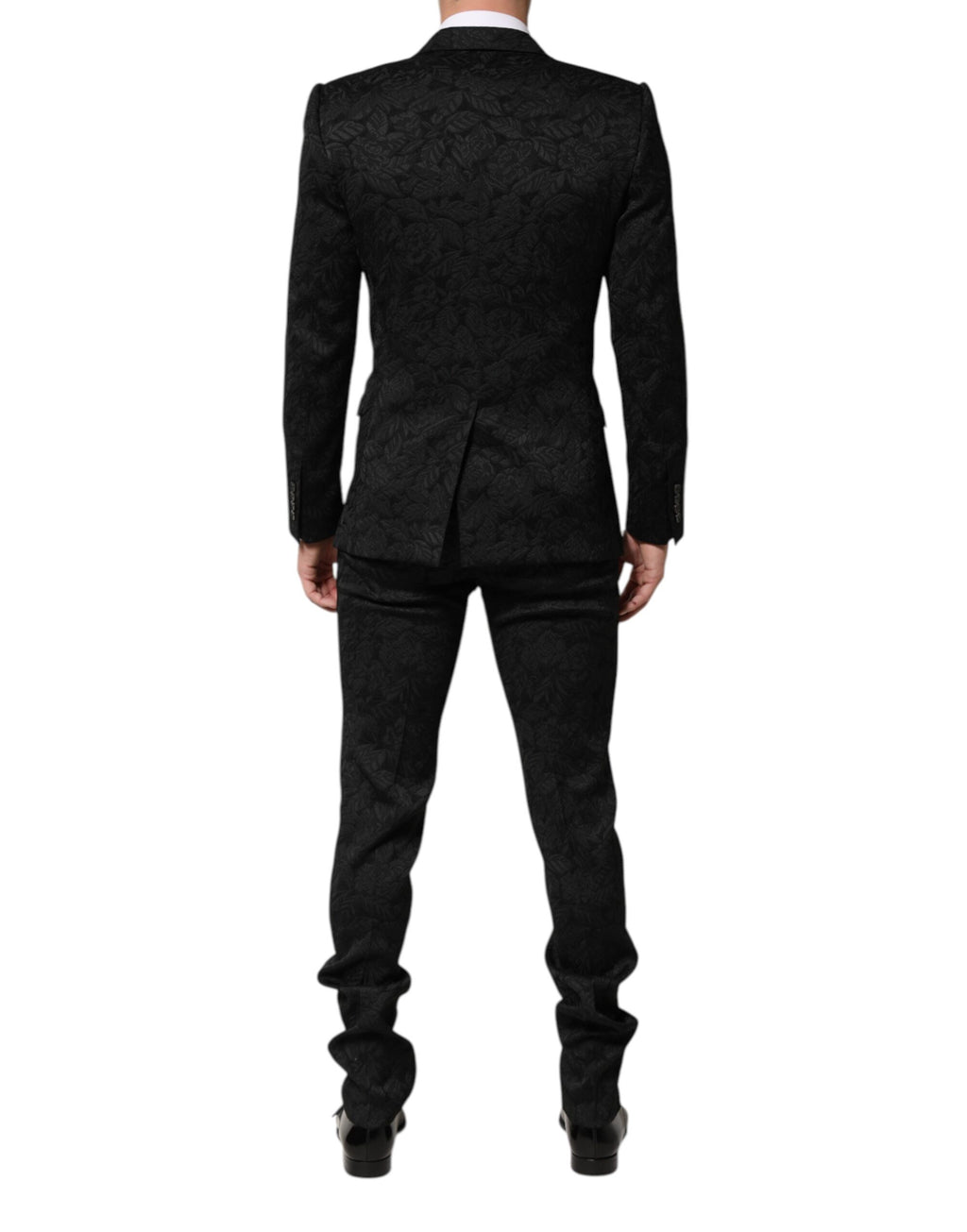 Dolce & Gabbana Black 3-piece Brocade Jacquard MARTINI Suit