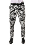 Dolce & Gabbana Black and White Abstract Print Cotton Blend Trousers