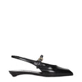 Prada Schwarze flache Sandalen aus Leder