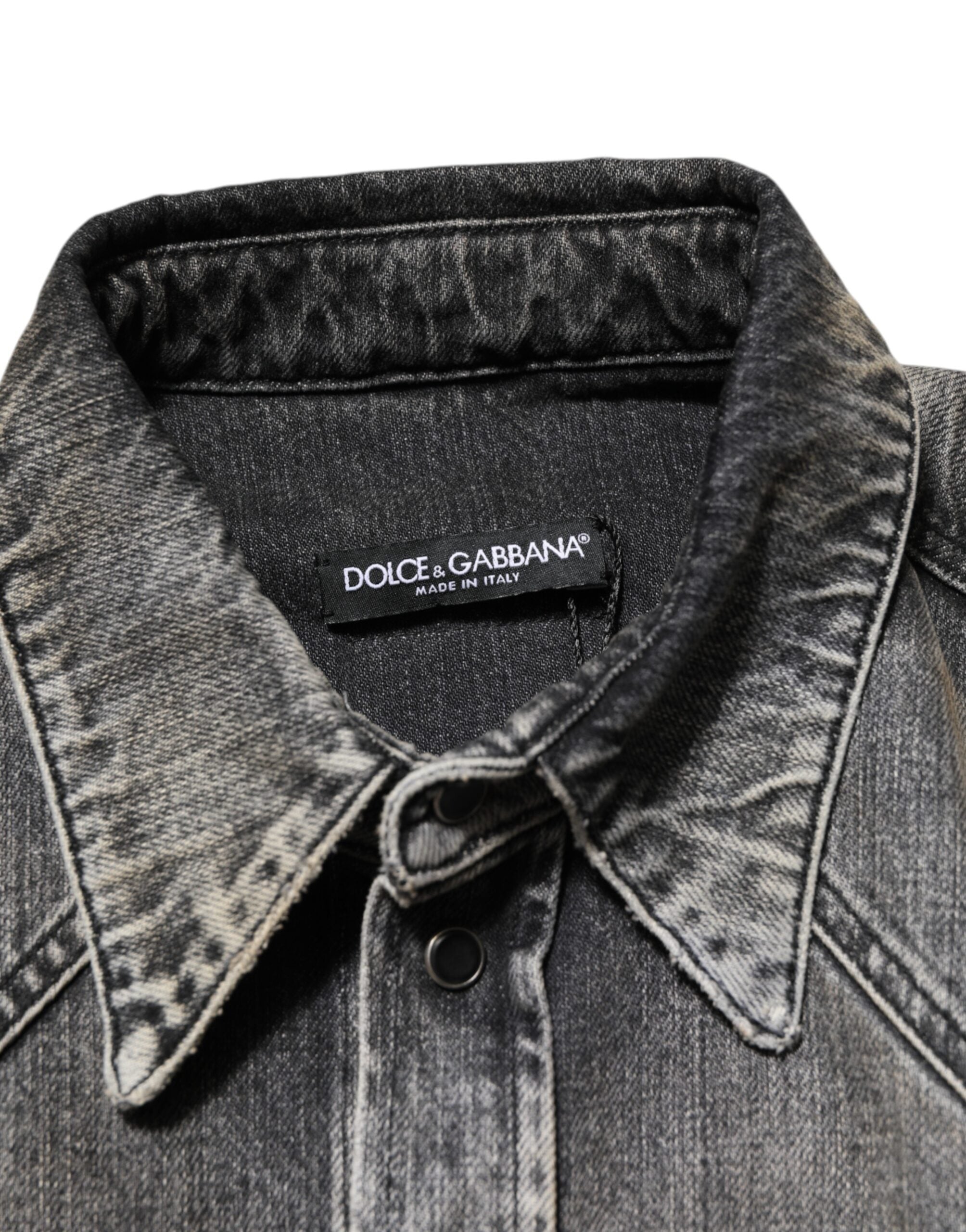 Dolce & Gabbana Washed Cotton Long-Sleeve Casual Shirt