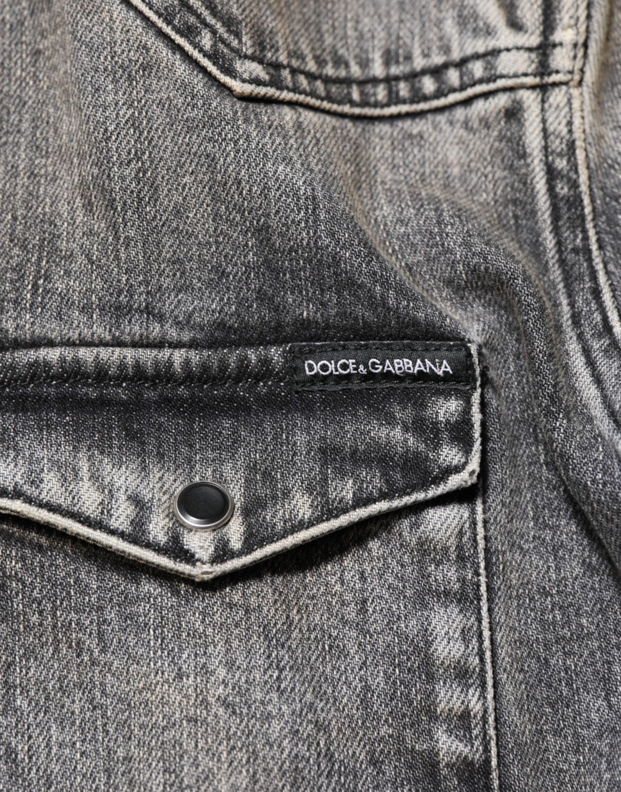 Dolce & Gabbana Washed Cotton Long-Sleeve Casual Shirt