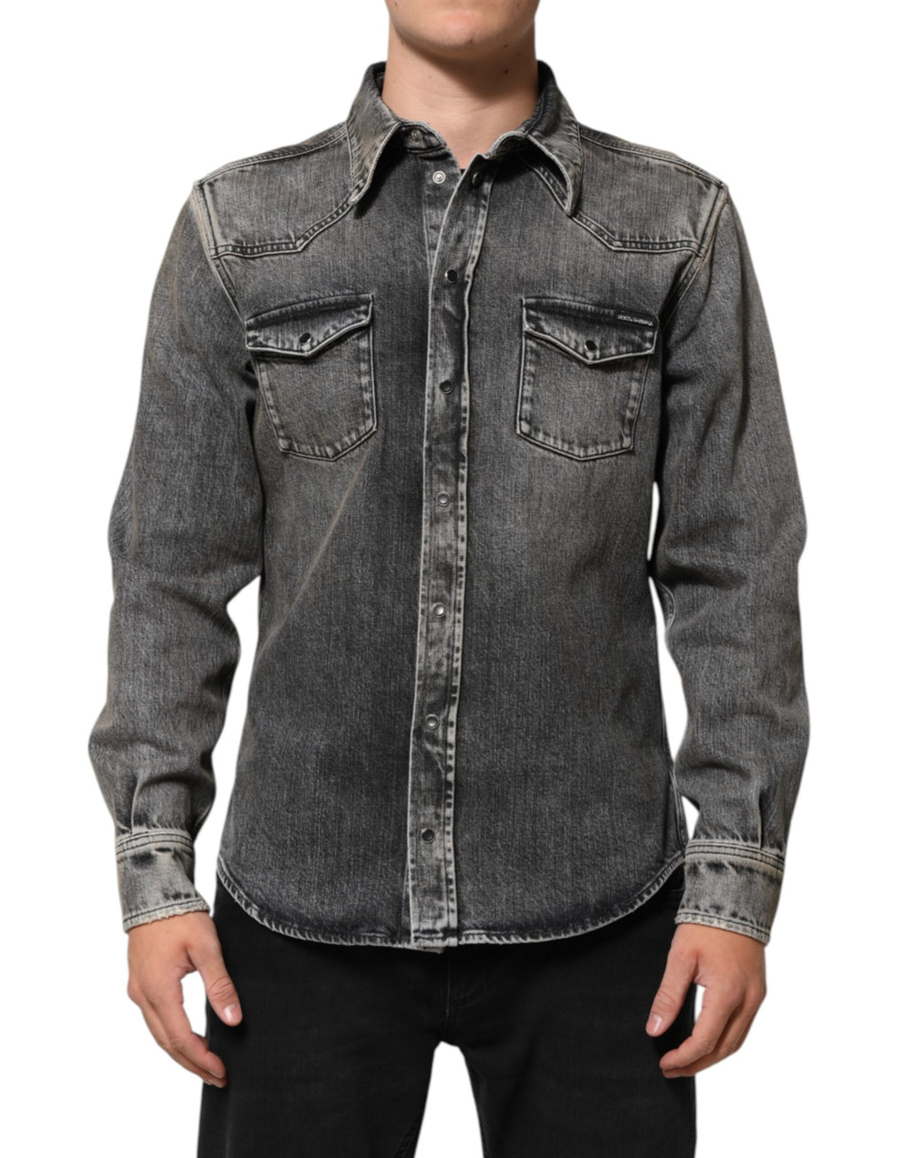Dolce & Gabbana Washed Cotton Long-Sleeve Casual Shirt