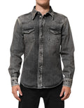Dolce & Gabbana Washed Cotton Long-Sleeve Casual Shirt