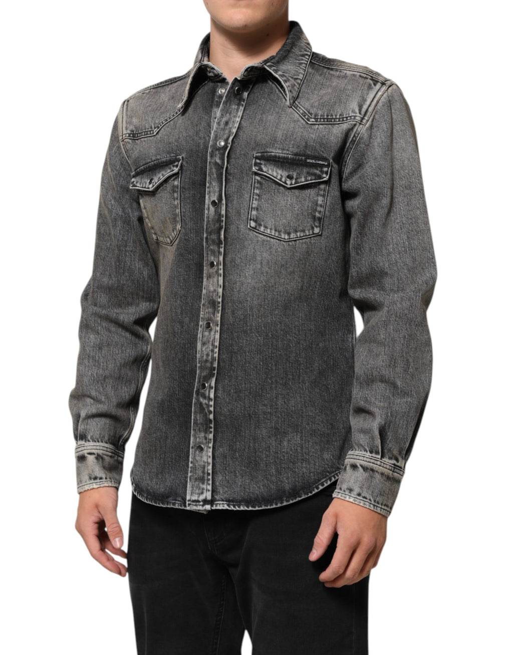 Dolce & Gabbana Washed Cotton Long-Sleeve Casual Shirt