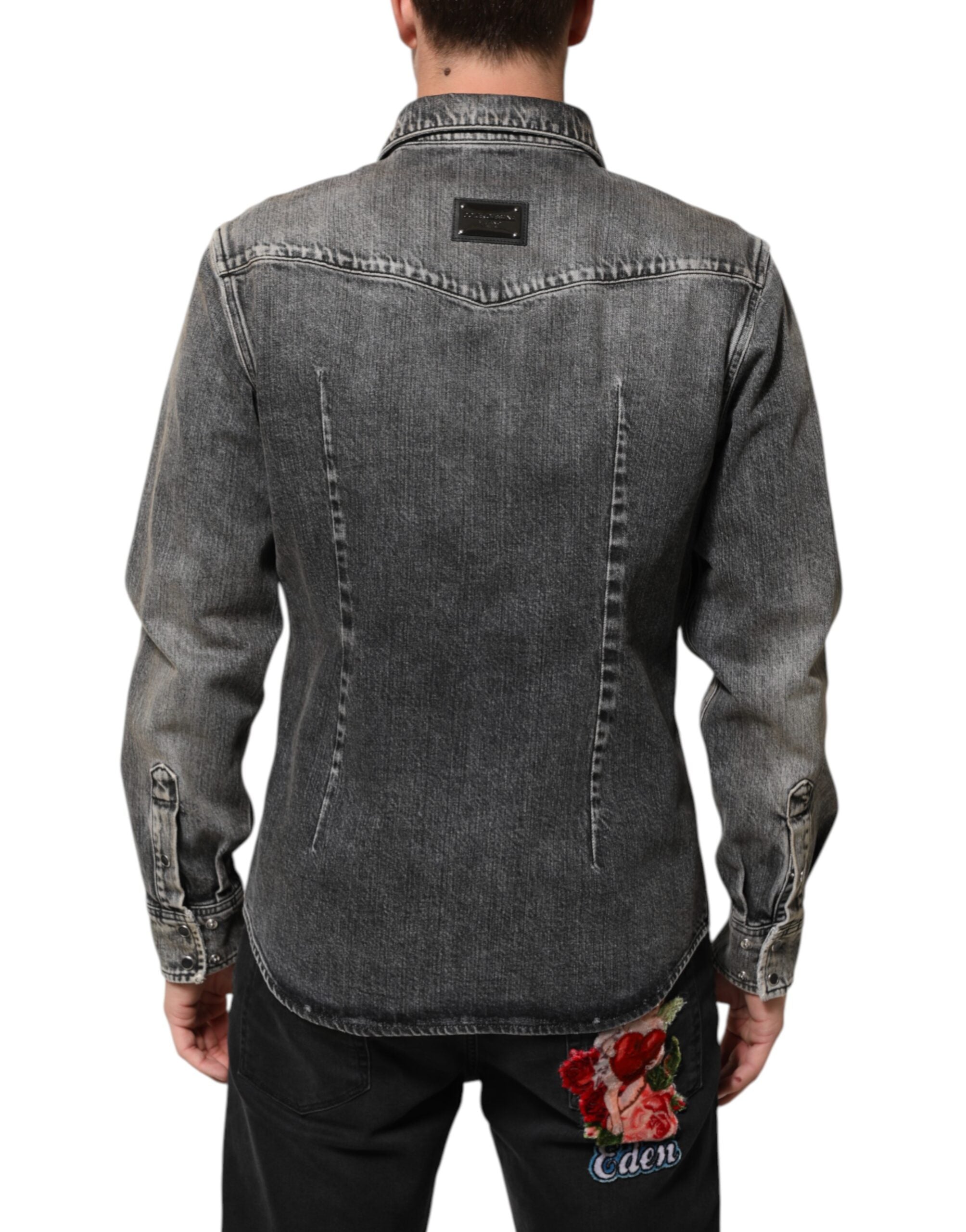 Dolce & Gabbana Washed Cotton Long-Sleeve Casual Shirt