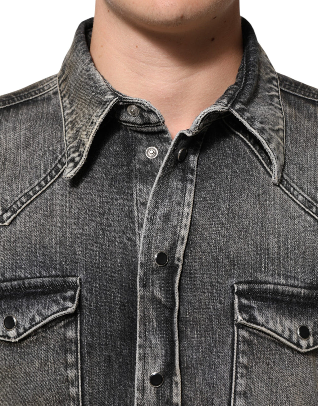Dolce & Gabbana Washed Cotton Long-Sleeve Casual Shirt