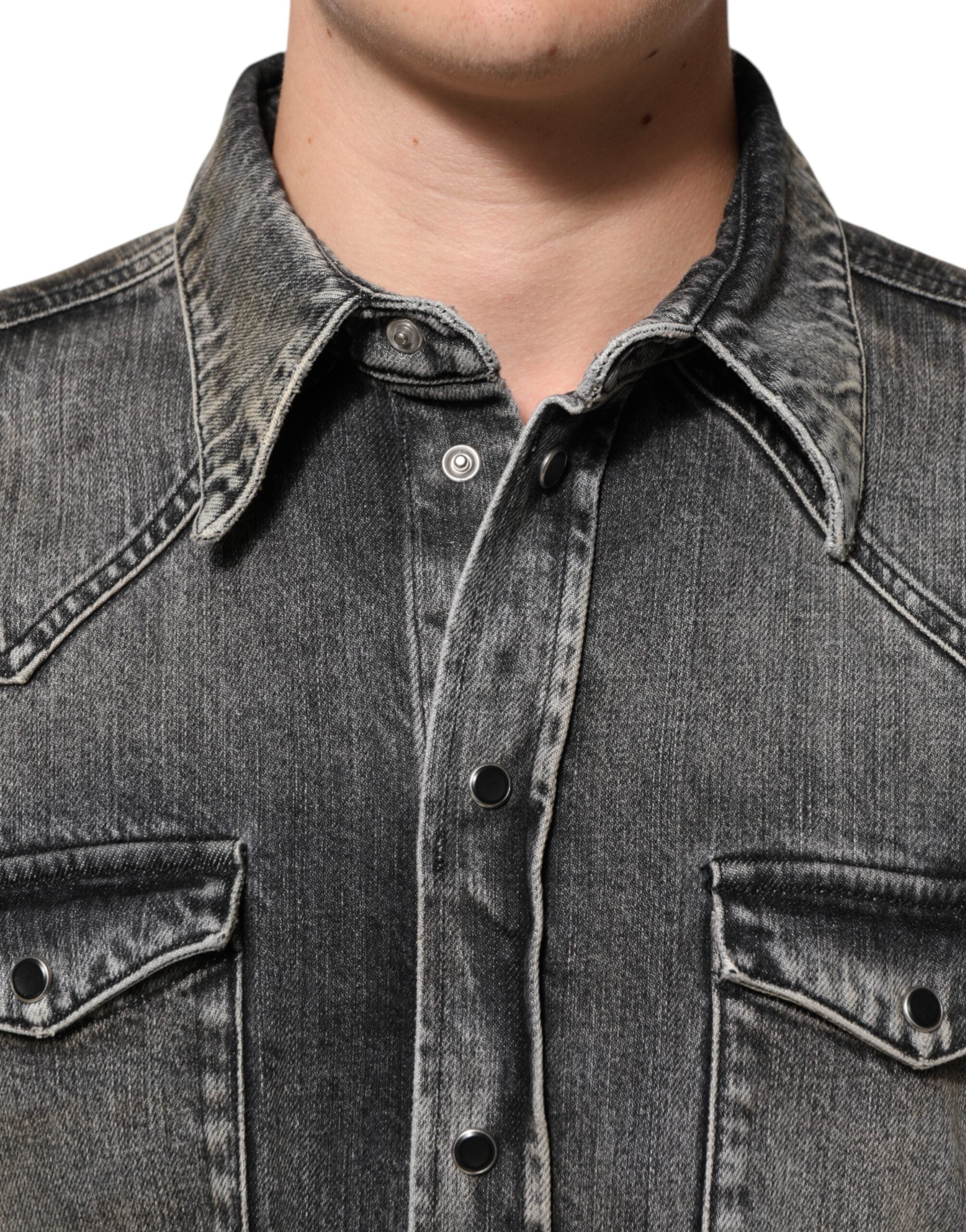 Dolce & Gabbana Washed Cotton Long-Sleeve Casual Shirt