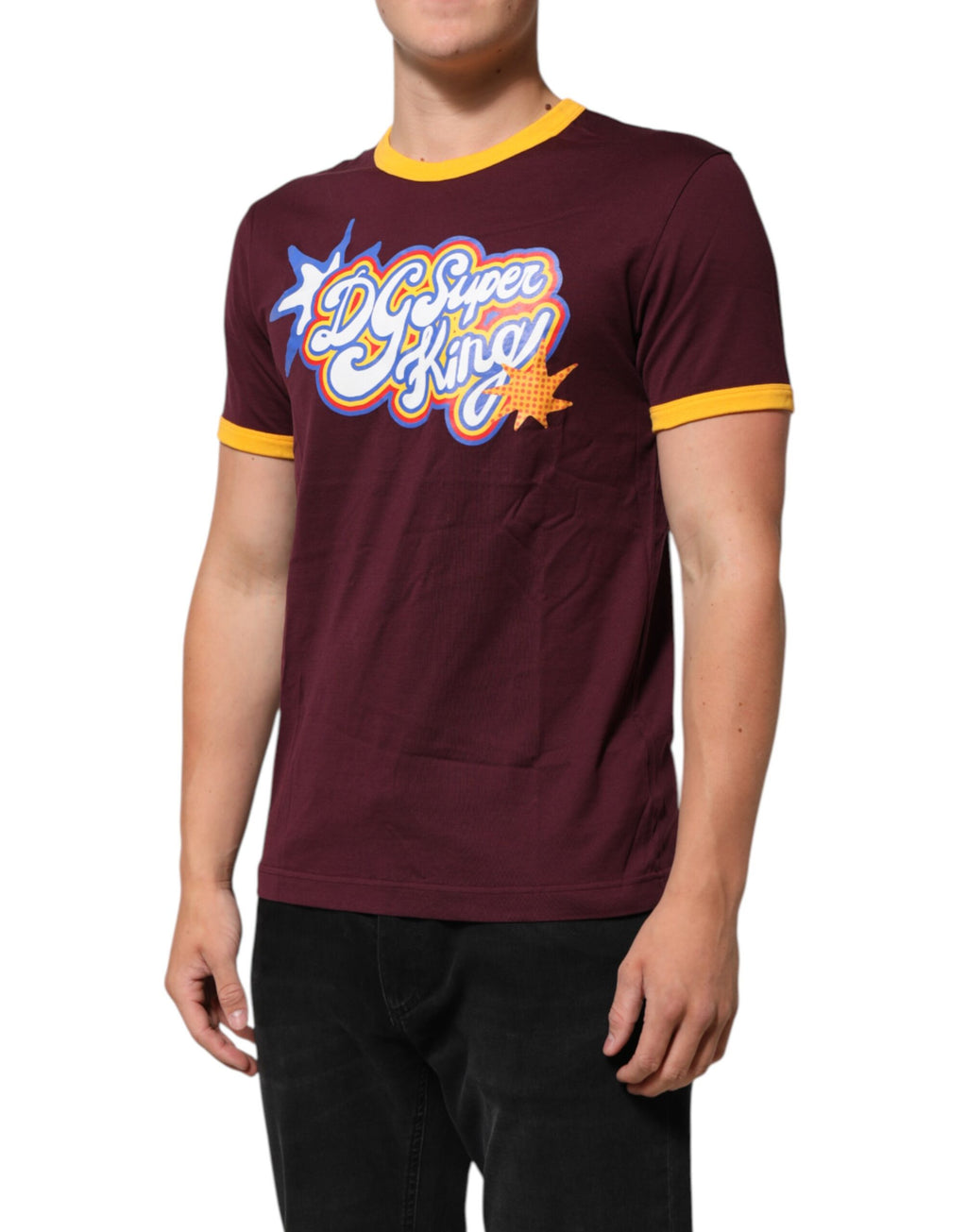 Dolce & Gabbana Burgundy DG Super King Logo Cotton T-Shirt