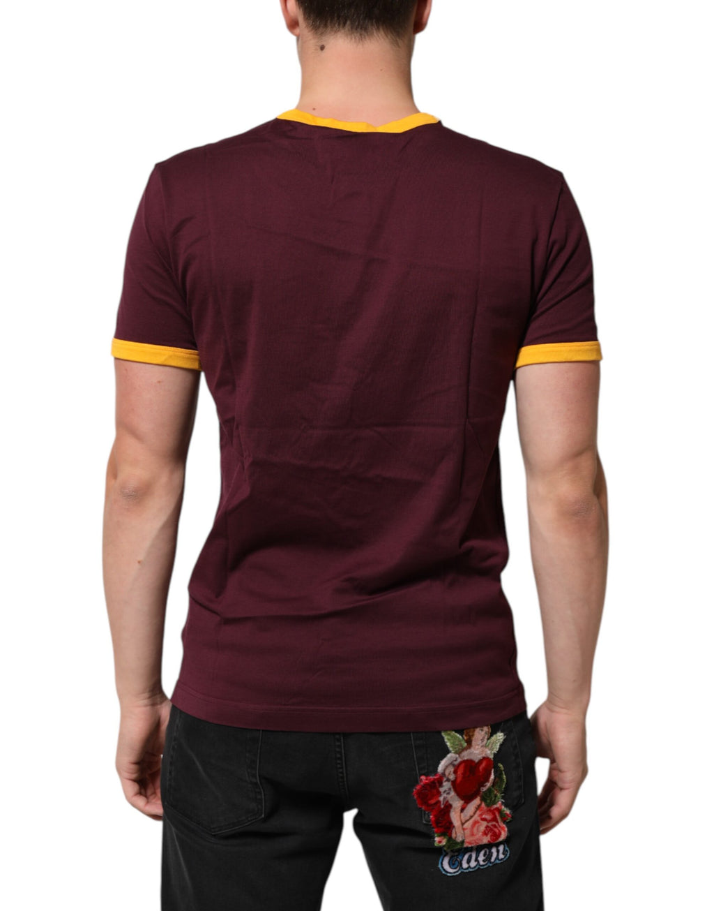 Dolce & Gabbana Burgundy DG Super King Logo Cotton T-Shirt