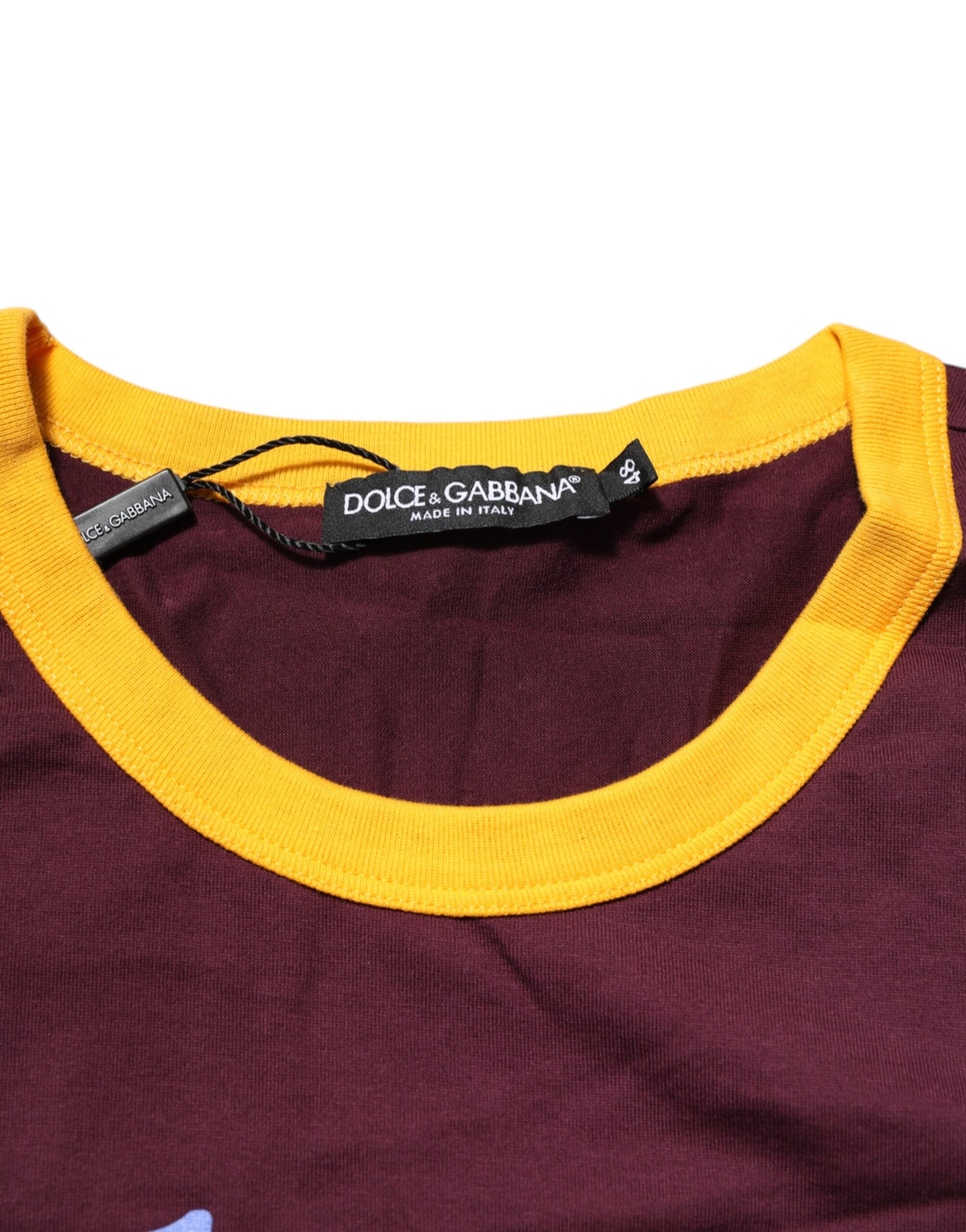 Dolce & Gabbana Burgundy DG Super King Logo Cotton T-Shirt