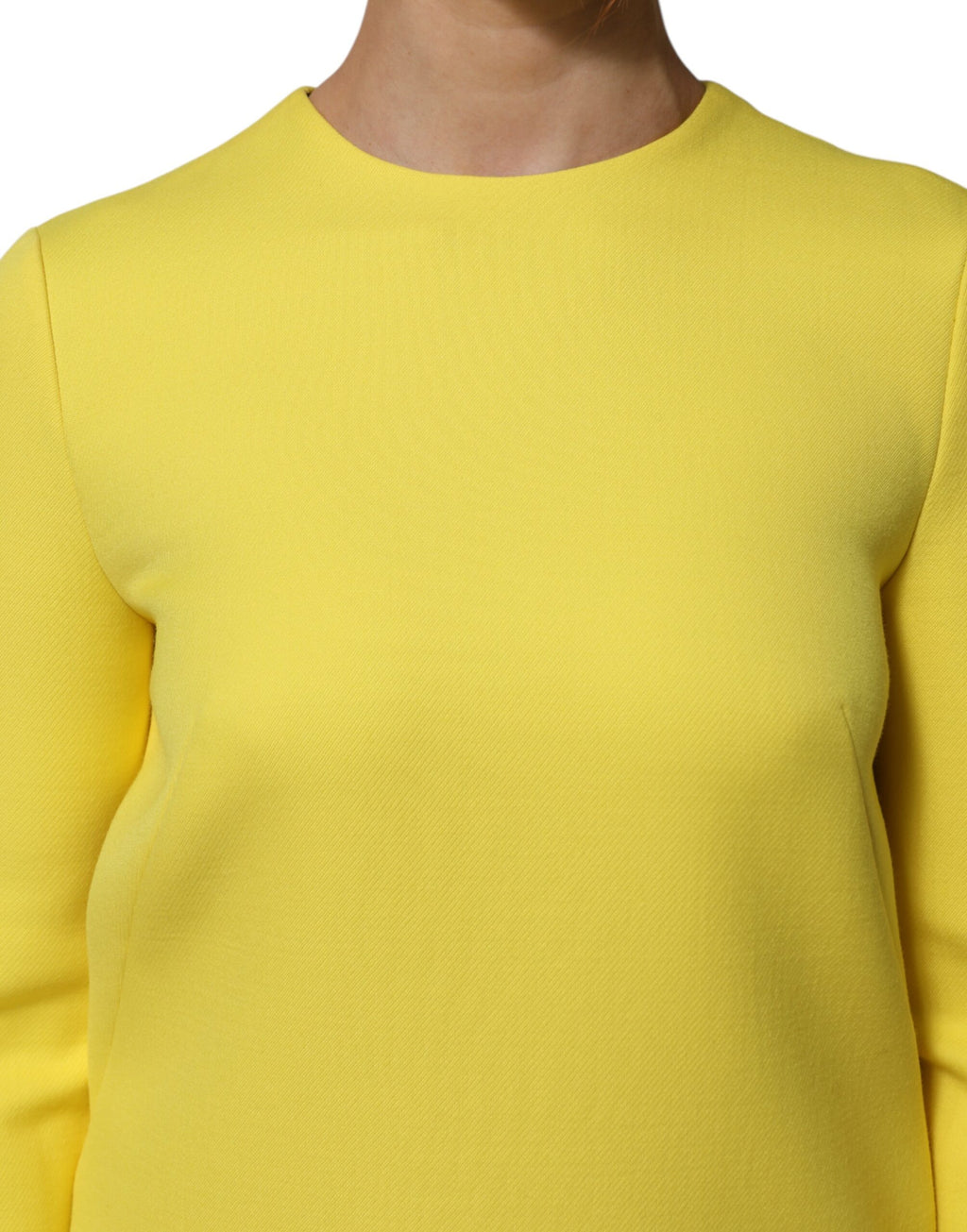 Dolce & Gabbana Yellow Viscose Acetate Long-Sleeved Mini Dress